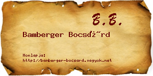 Bamberger Bocsárd névjegykártya